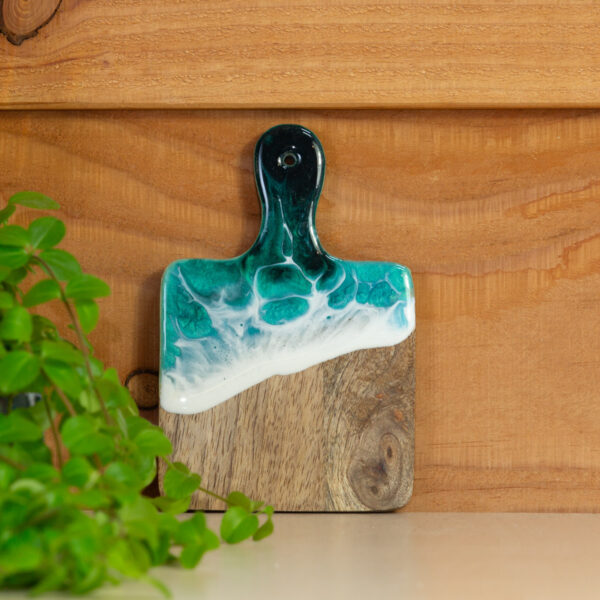 Plankje - resin art Diep groen-turquoise