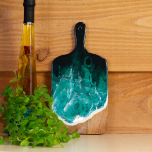 Plankje - resin art Diep turqoise